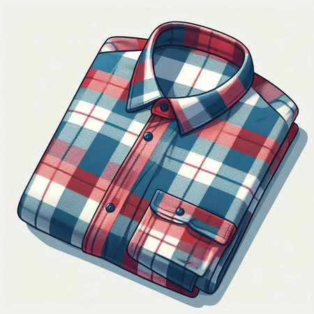 Men's shirt with a checkered pattern. Vector illustration.の写真素材