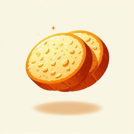 Illustration of a slice of bread on a light background, vector illustration