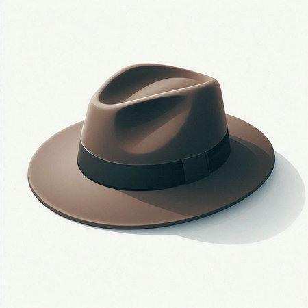 brown hat isolated on a white background. 3d render illustration.の写真素材