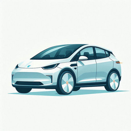 Modern car on a white background. Side view. Vector illustration.の写真素材