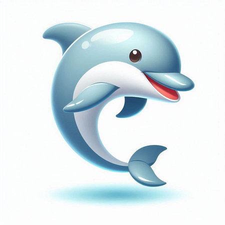 dolphin character isolated on a white background. 3d render.