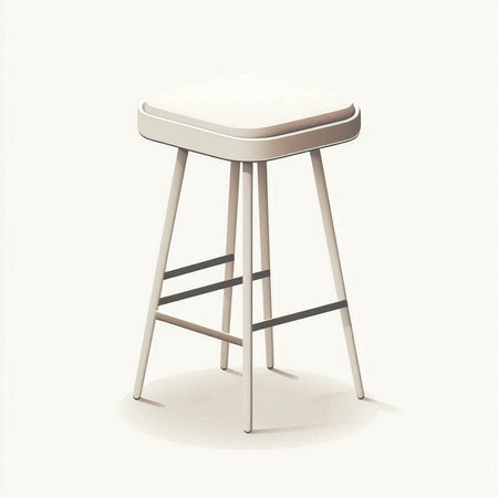 Bar stool on a white background. 3d rendering. Computer digital drawing.