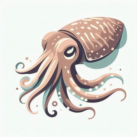 Illustration of octopus on a white background. Vector illustration.