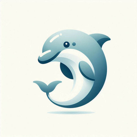 Illustration of a dolphin logo design template. Perfect to use for a company related business.の写真素材