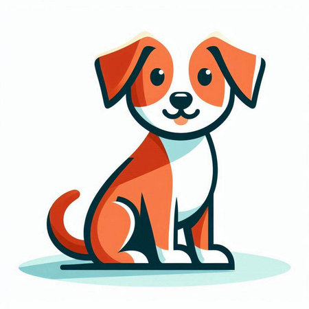 Cute cartoon dog. Vector illustration isolated on a white background.の写真素材
