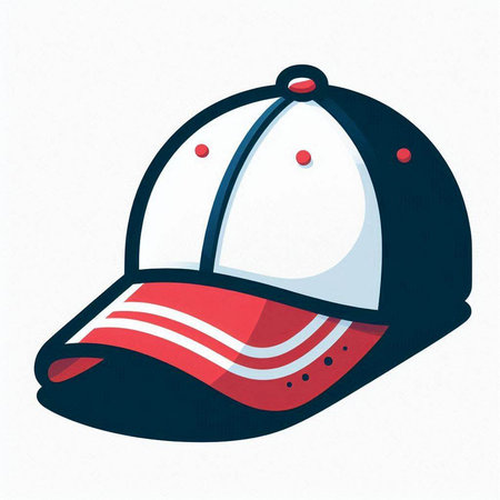 Baseball cap with visor isolated on white background. Vector illustration.