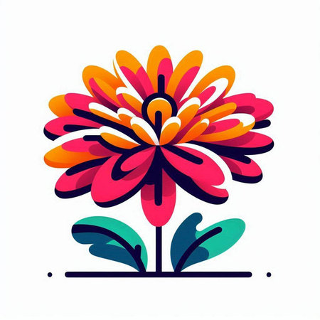 Colorful flower icon isolated on white background. Vector Illustration.の写真素材