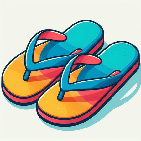Flip flops. Vector illustration of colorful flip flops.
