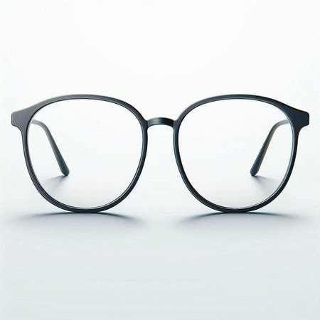 Glasses on a white background. 3D illustration. View from above.