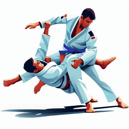 Martial arts fighters fighting vector illustration. Karate karate.