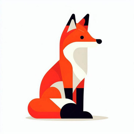 Cute cartoon fox isolated on a white background. Vector illustration.