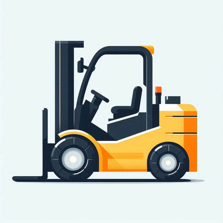 Forklift truck. Flat vector illustration isolated on white background.