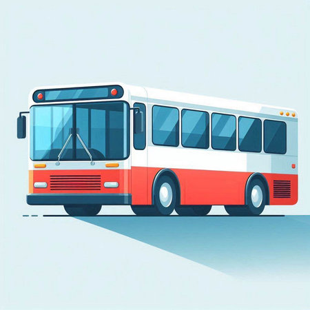 Bus vector illustration. Vector illustration of a bus in flat style.