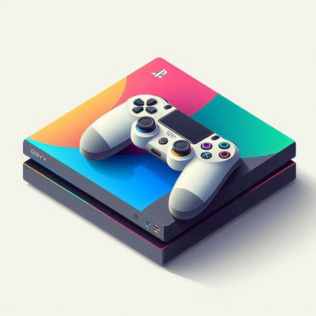 video game controller on the white background. 3d render illustration.