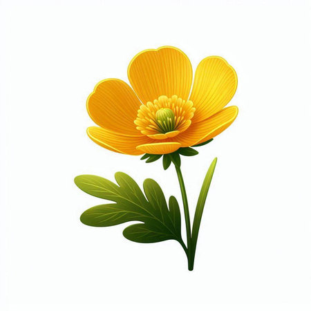 Yellow flower isolated on white background. Vector illustration. Eps 10.の写真素材