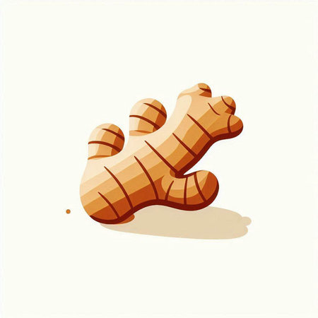 Ginger root. Vector illustration isolated on white background. Eps 10