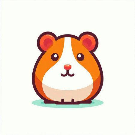 Cute hamster vector illustration. Cute hamster character.の写真素材