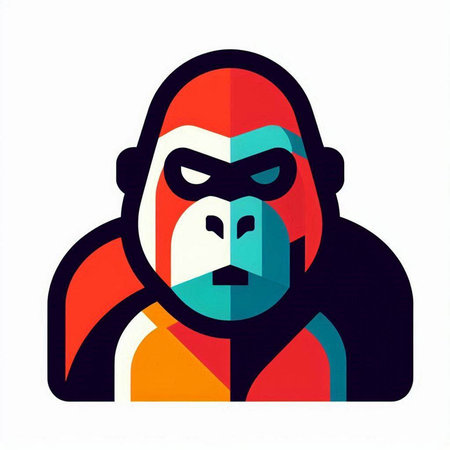 angry gorilla in a flat style on a white background. vector illustration