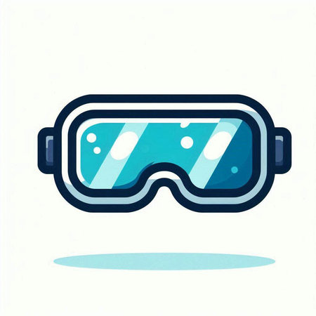Ski goggles icon. Vector illustration in flat style. Isolated on white background.
