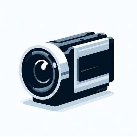 Digital camcorder isolated on a white background. Vector illustration.