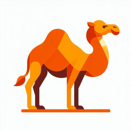 Camel icon. Vector illustration of a camel. Flat style.の写真素材