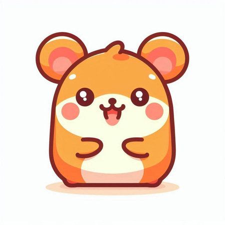 Cute hamster vector illustration. Cute cartoon hamster character.の写真素材