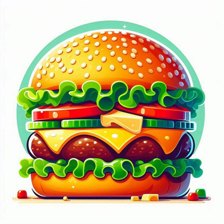Hamburger on white background. Vector illustration. Eps 10.の写真素材