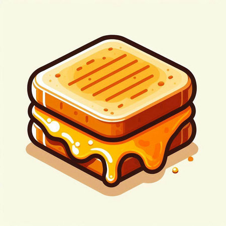 Sandwich icon. Vector illustration of a sandwich with butter and honey.の写真素材