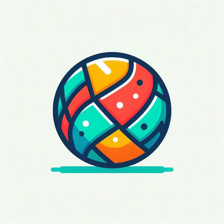 Colorful ball icon. Vector illustration. Isolated on white background.