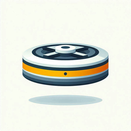 Robot vacuum cleaner isolated on a white background. Vector illustration.