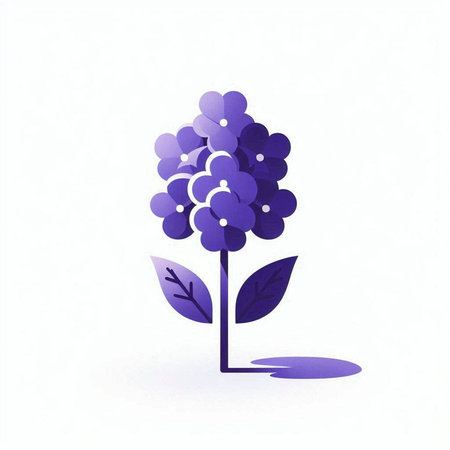 purple flower isolated on white background. 3d render illustration.の写真素材