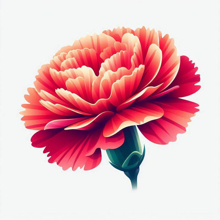 Carnation flower isolated on white background. Vector Illustration.の写真素材