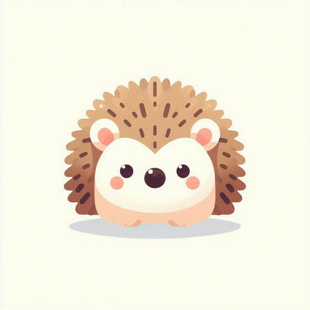 Cute hedgehog vector illustration. Cute cartoon hedgehog.の写真素材