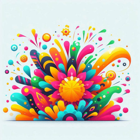 Abstract colorful background with floral elements. Vector illustration for your design.