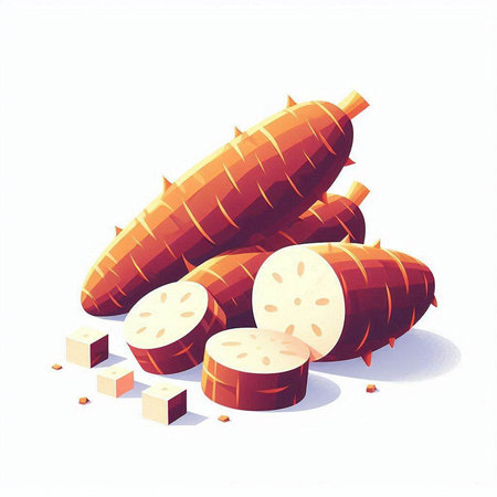 Illustration of sweet potatoes on a white background. Vector image.