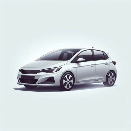 Modern car on a white background. Vector illustration. Eps 10.