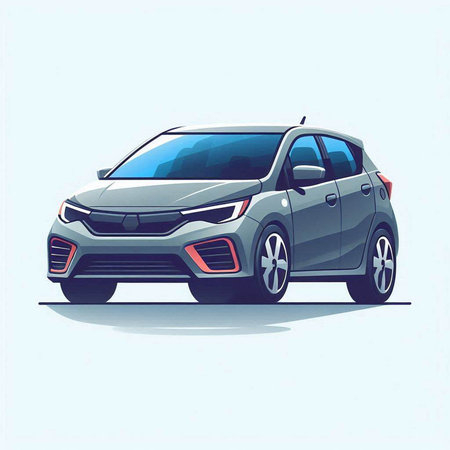 Modern car. Vector illustration of a modern car on a white background.