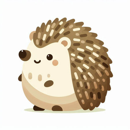 Cute hedgehog. Vector illustration isolated on a white background.の写真素材
