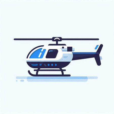 Helicopter icon. Vector illustration in flat cartoon style isolated on white background.の写真素材