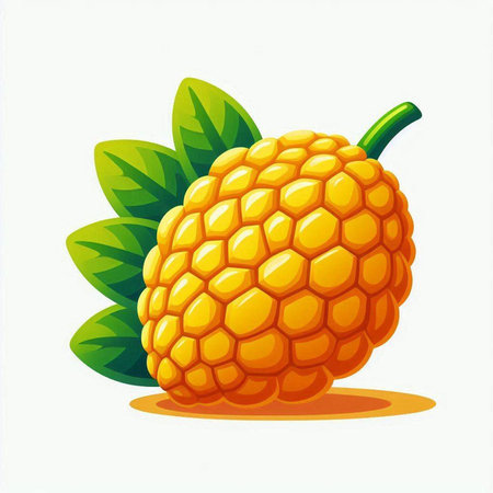 Pineapple fruit isolated on a white background. Vector illustration.