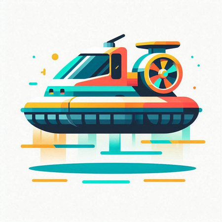 Submarine. Vector illustration in flat style on a white background.