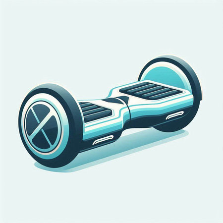 Self-balancing self-balancing electric scooter, vector illustration