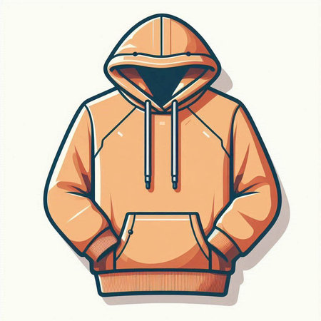 Vector illustration of a hooded sweatshirt isolated on white background.