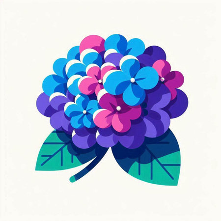 Hydrangea icon on white background. Vector illustration. Eps 10.の写真素材
