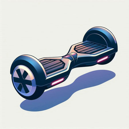 Self-balancing self-balancing electric scooter, vector illustration