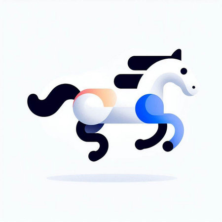 Colorful horse icon isolated on a white background. Vector illustration.