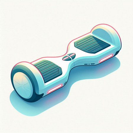 Modern self-balancing electric scooter on a white background. Vector illustration.