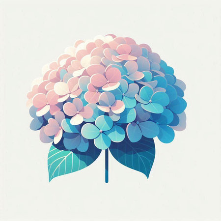Hydrangea flower, watercolor style. Vector Illustration.