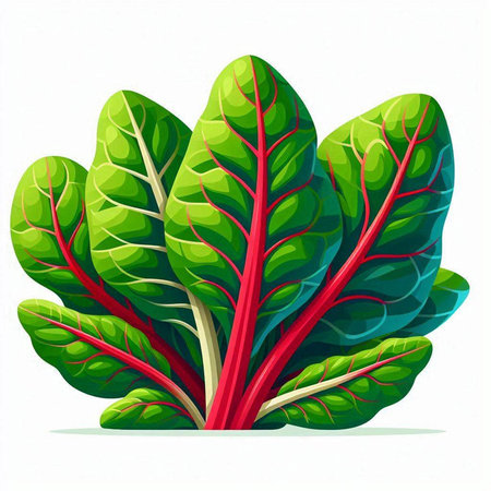 Swiss chard, isolated on white background. Vector illustration.の写真素材