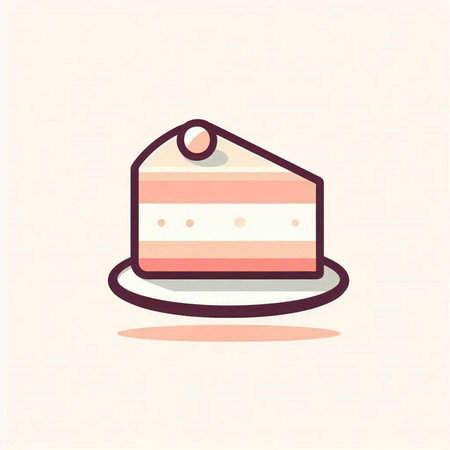 Cake icon in flat style. Vector illustration on white background.